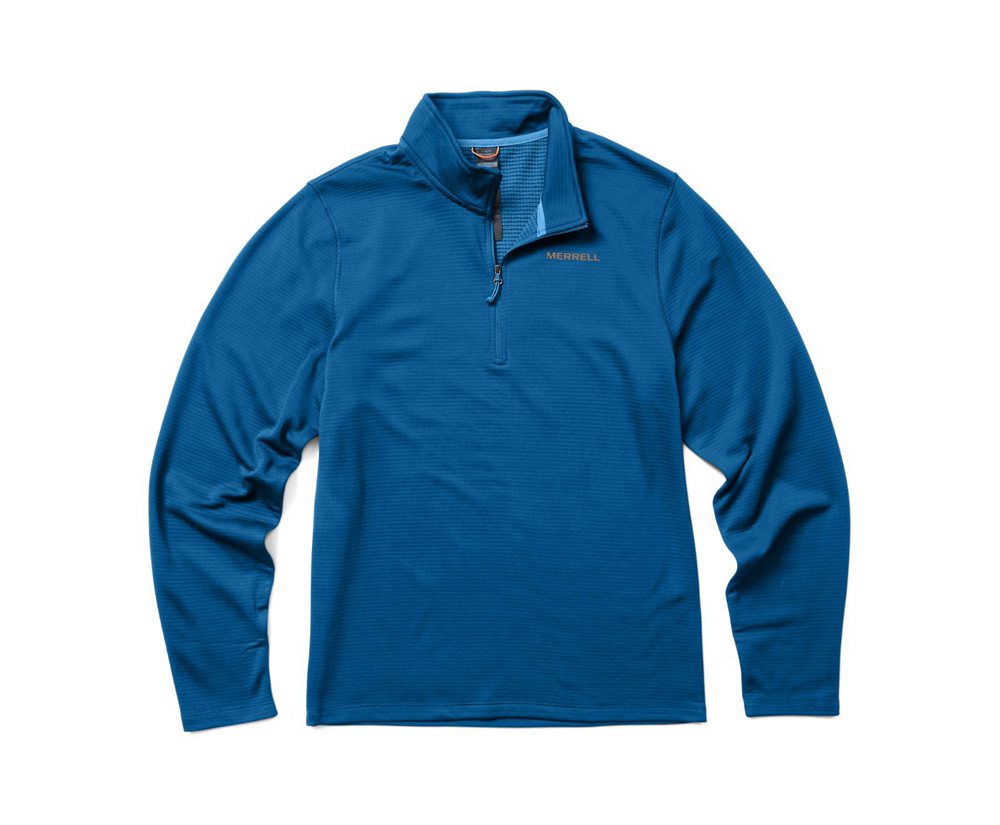 Pulôver Homem - Merrell Terrain Geotex 1/4 Zip - Azuis - NPT523048